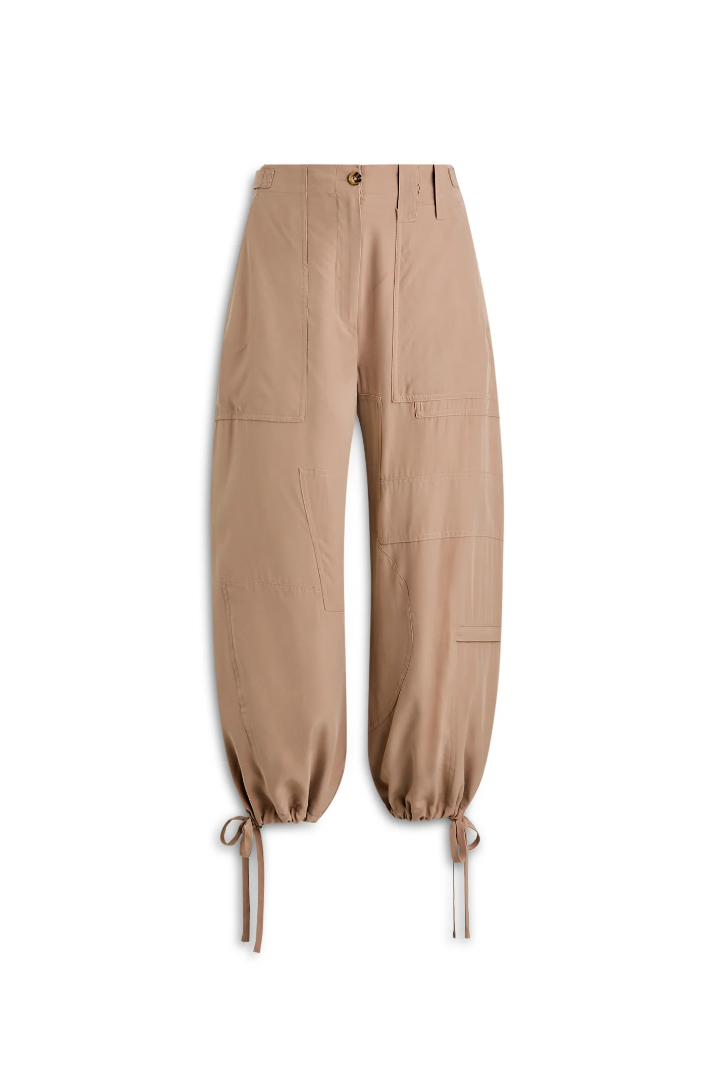 SUEDED SILK CROP CARGO - CARAMEL - Scanlan Theodore | Scanlan Theodore