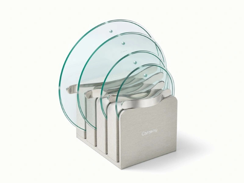 Glass Lid Set of 4 for Pans with Lid Organizer | Caraway