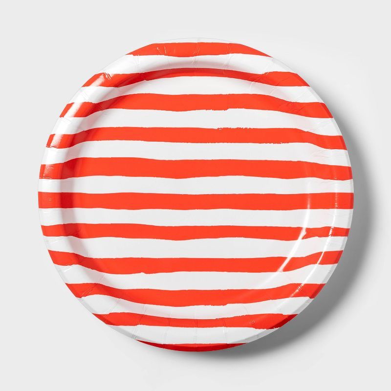 Stripe Dinner Paper Plate Red/White - Sun Squad™ | Target