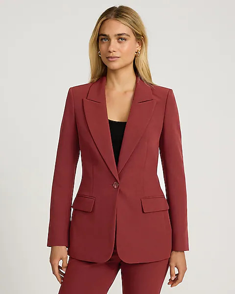 Signature Stretch Long Slim Blazer | Express