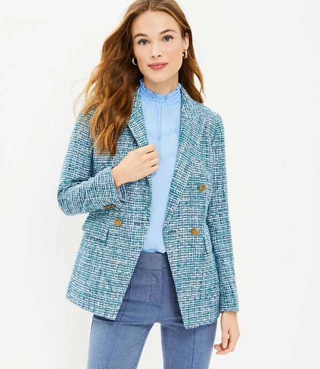 Tweed Double Breasted Blazer | LOFT