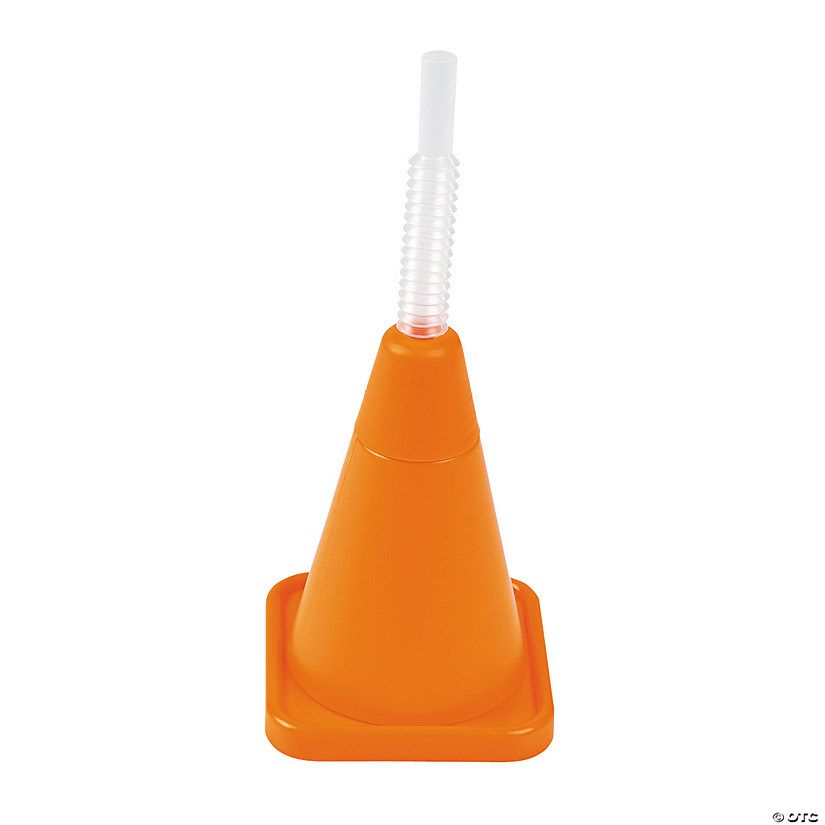 Construction Cone Molded Cups with Straws - 8 Ct. | Oriental Trading Company