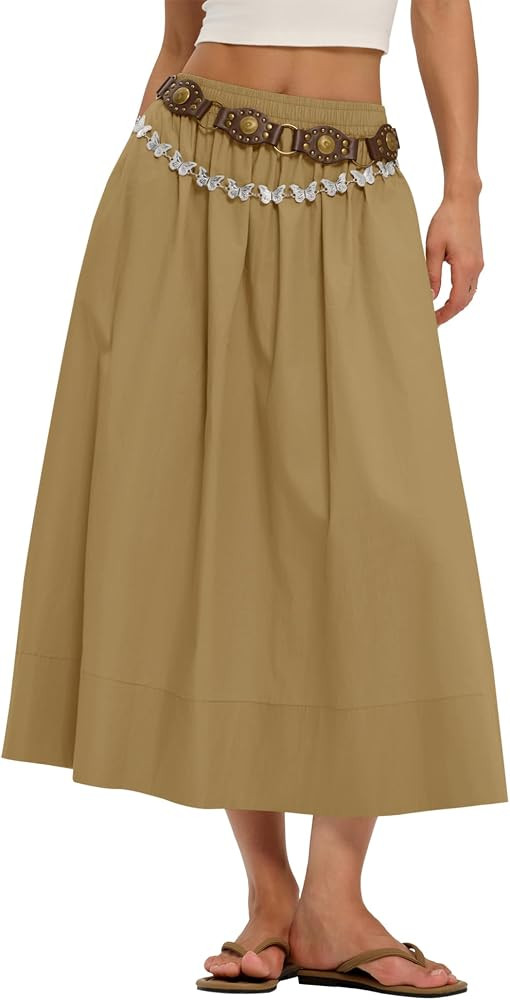 Maxi Skirt Boho Summer Beach Casual Dress Outfit | Amazon (US)