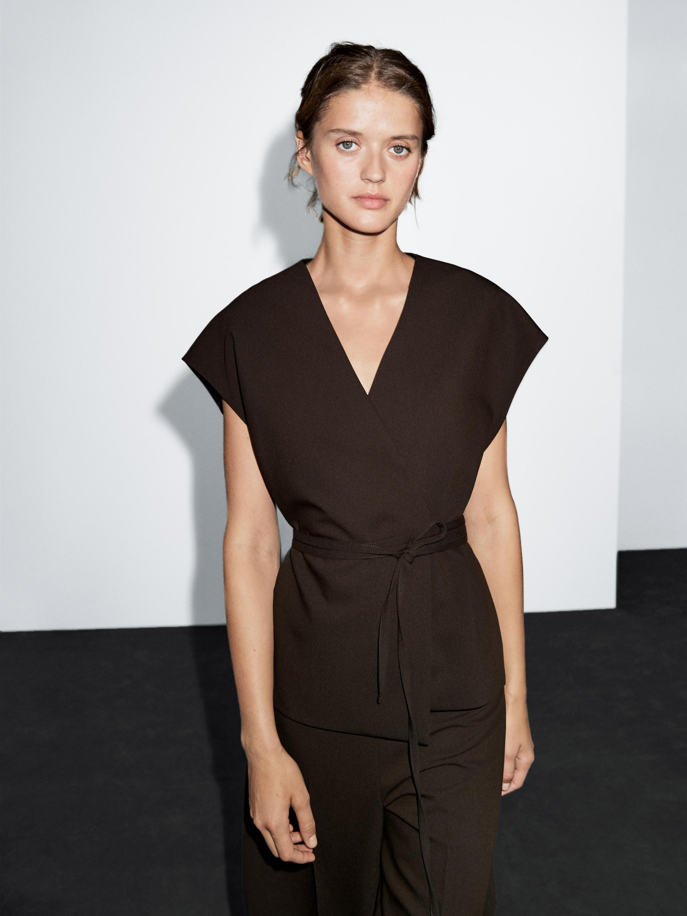 Crossover kimono with ties | Massimo Dutti US