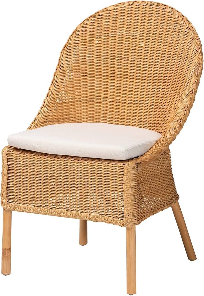 bali & pari Camelia Natural Rattan Dining Chair, Light Honey | Amazon (US)