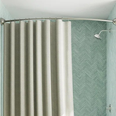 Curved Tension Shower Curtain Rod,50 to 72 Inches,Adjustable Shower Curtain Rod for Bathroom | Wayfair North America