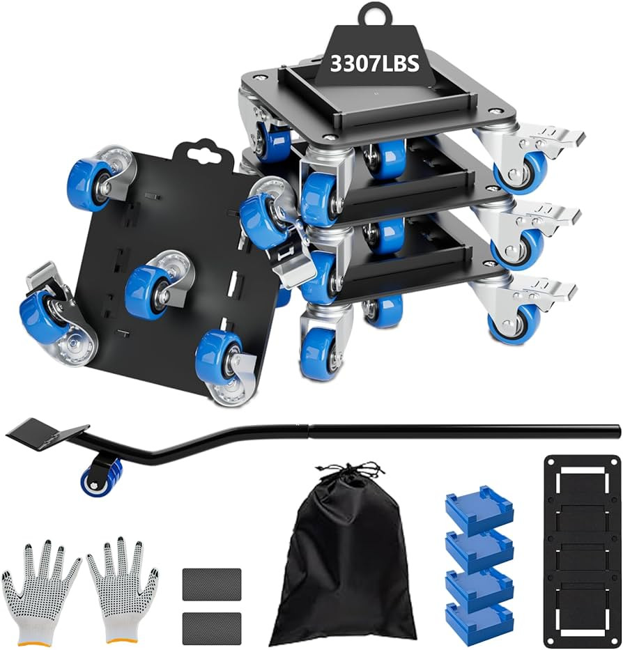 Heavy Duty Furniture Dolly with Baffle, 3307lbs.Load Capacity,5 Wheel Furniture Movers, 360° Swi... | Amazon (US)