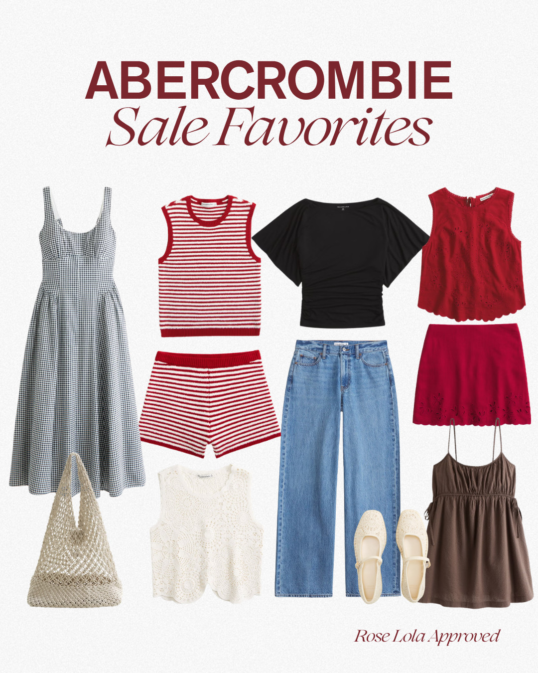 Abercrombie Sale Favorites! ❤️ 20-40% off almost everything plus an extra 15% off with code: AFSUMMER

Summer outfits
Summer sets
Knit bags
Crochet top
Romper
Low rise loose jeans
Striped shorts set
Vacation outfit inspo
 

 #LTKootd #LTKSeasonal #LTKSaleAlert