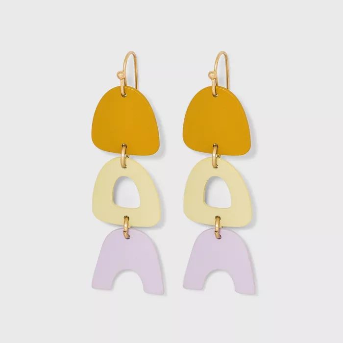 Sprayed Arc Solid and Cutout Drop Earrings - Universal Thread™ | Target