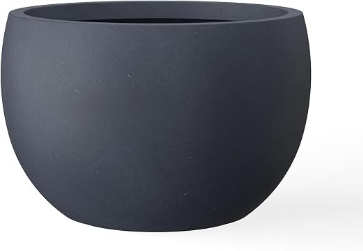Kante Large Round Bowl Charcoal Concrete Planter 20" Dia, Outdoor | Rubber Plug for Indoor, Drain... | Amazon (US)