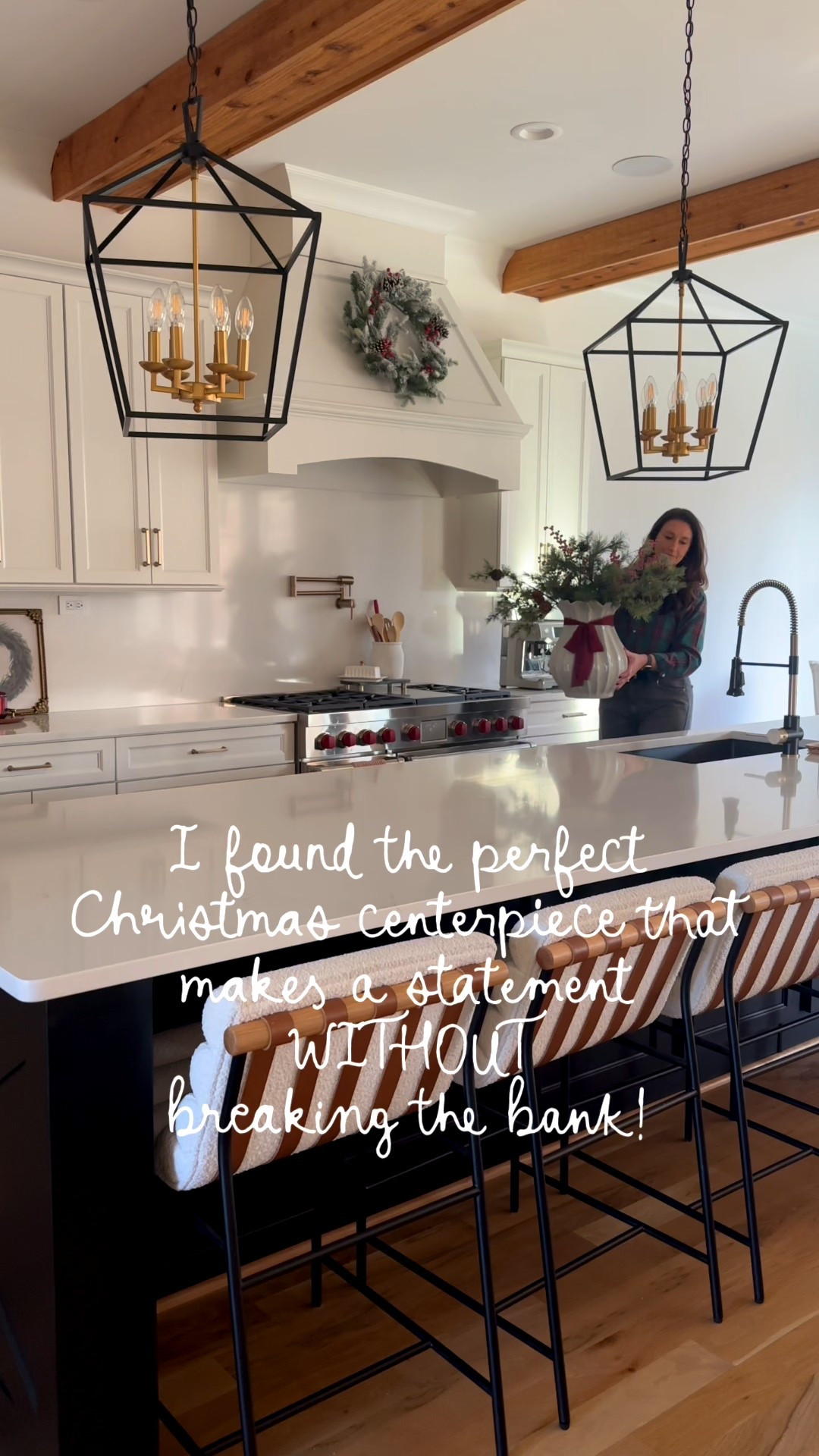 Christmas Centerpiece, Christmas floral arrangement, holiday kitchen, Target Christmas, Target vase, gold pedestal candle 

#LTKHoliday #LTKHome