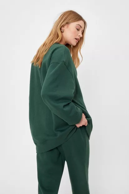 Active Society Embroidered Oversized Sweatshirt | Nasty Gal (US)