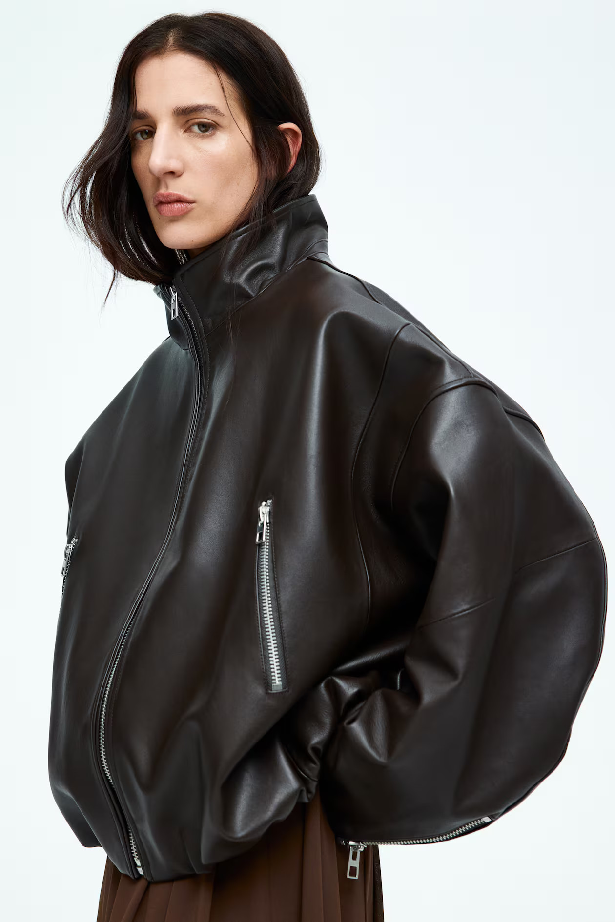 Stand-collar leather jacket | H&M (UK, MY, IN, SG, PH, TW, HK)