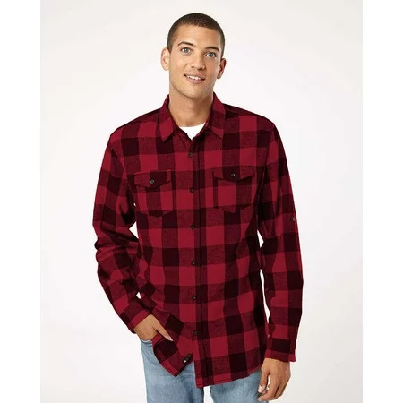 Burnside 8210-Red- Black-2X Mens Woven Plaid Flannel Red & Black - 2X | Walmart (US)