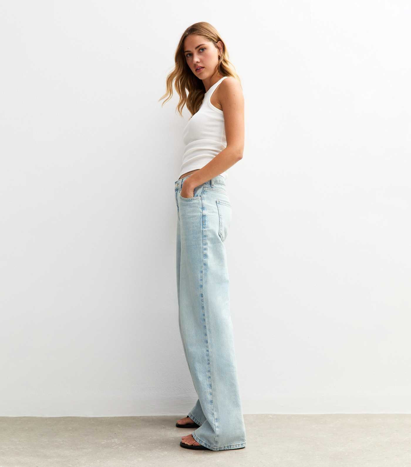 Light Blue Adalae High Waist Wide Leg Jeans | New Look | New Look (UK)