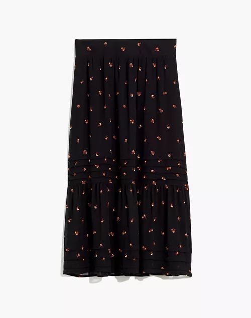 (Re)sourced Georgette Pintuck Maxi Skirt in Amie Floral | Madewell