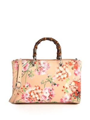 Bamboo Shopper Blooms Leather Tote | Saks Fifth Avenue