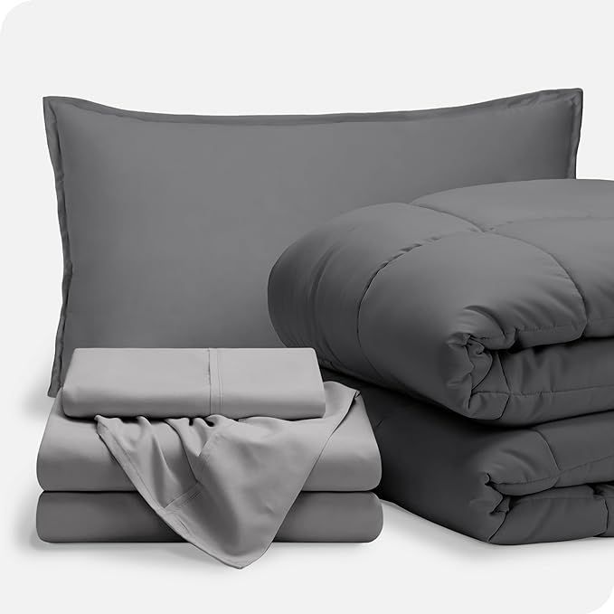 Bare Home Bed-in-A-Bag 5 Piece Comforter & Sheet Set - Twin XL - Goose Down Alternative - Ultra-S... | Amazon (US)