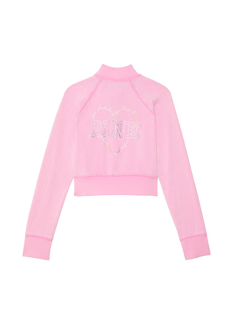 Buy PINK x LoveShackFancy Reissued Full-Zip Sweatshirt, Pink Lollipop - Order Hoodies & Sweatshir... | Victoria's Secret (US / CA )