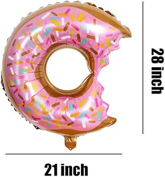 Donut Balloons Sweet Candy Donut Shaped Aluminum Foil Mylar Balloons for Donut Theme Birthday Par... | Amazon (US)