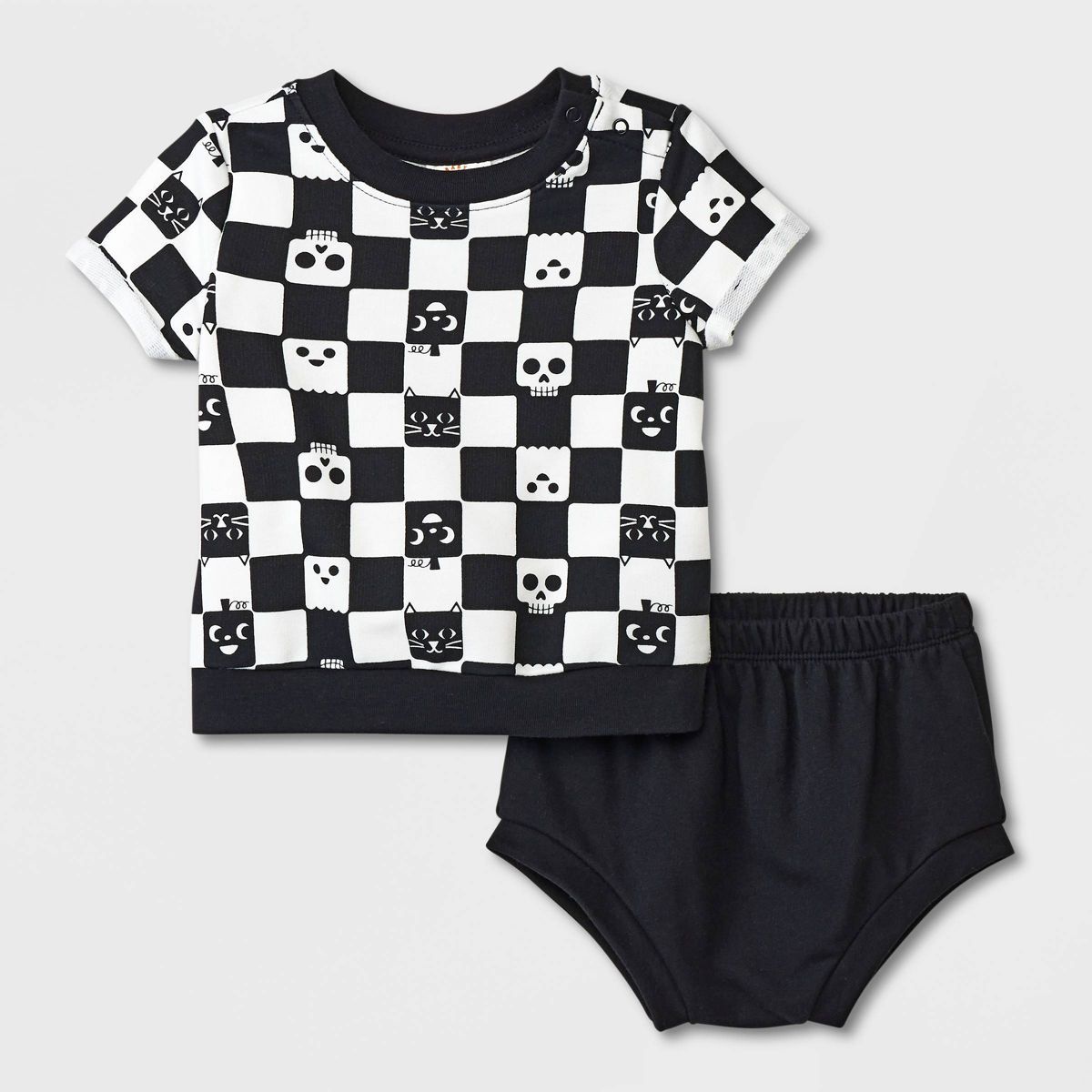 Baby 2pc Checkered Sweatshirt & Bottom Set - Cat & Jack™ Black | Target