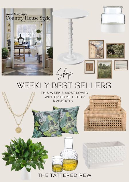 Shop this week’s best selling home decor products from Amazon!


Rattan boxes, green floral throw pillows, initial necklace, faux greenery stems, home decor books, spindle side table, hobnail planter, color block vase  

#LTKMostLoved #LTKhome #LTKstyletip