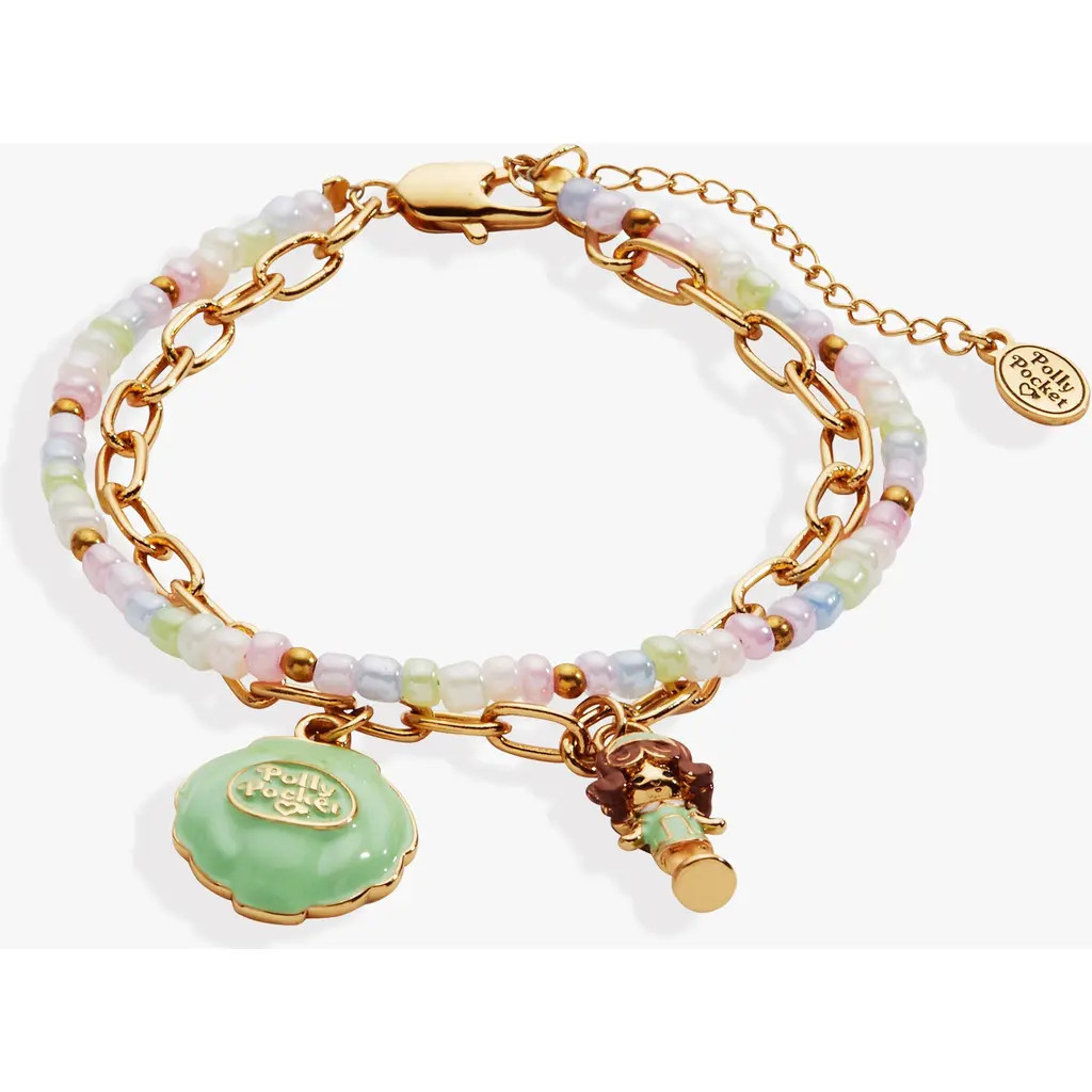 Alex and Ani Polly Pocket 2 Row Charm Bracelet in Gold at Nordstrom | Nordstrom