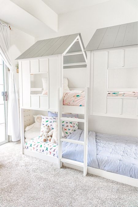 We searched everywhere for the perfect bunkbed for the kids. This was the one! (We switched the slide and ladder because of our room layout) 

#LTKHome #LTKFamily #LTKKids