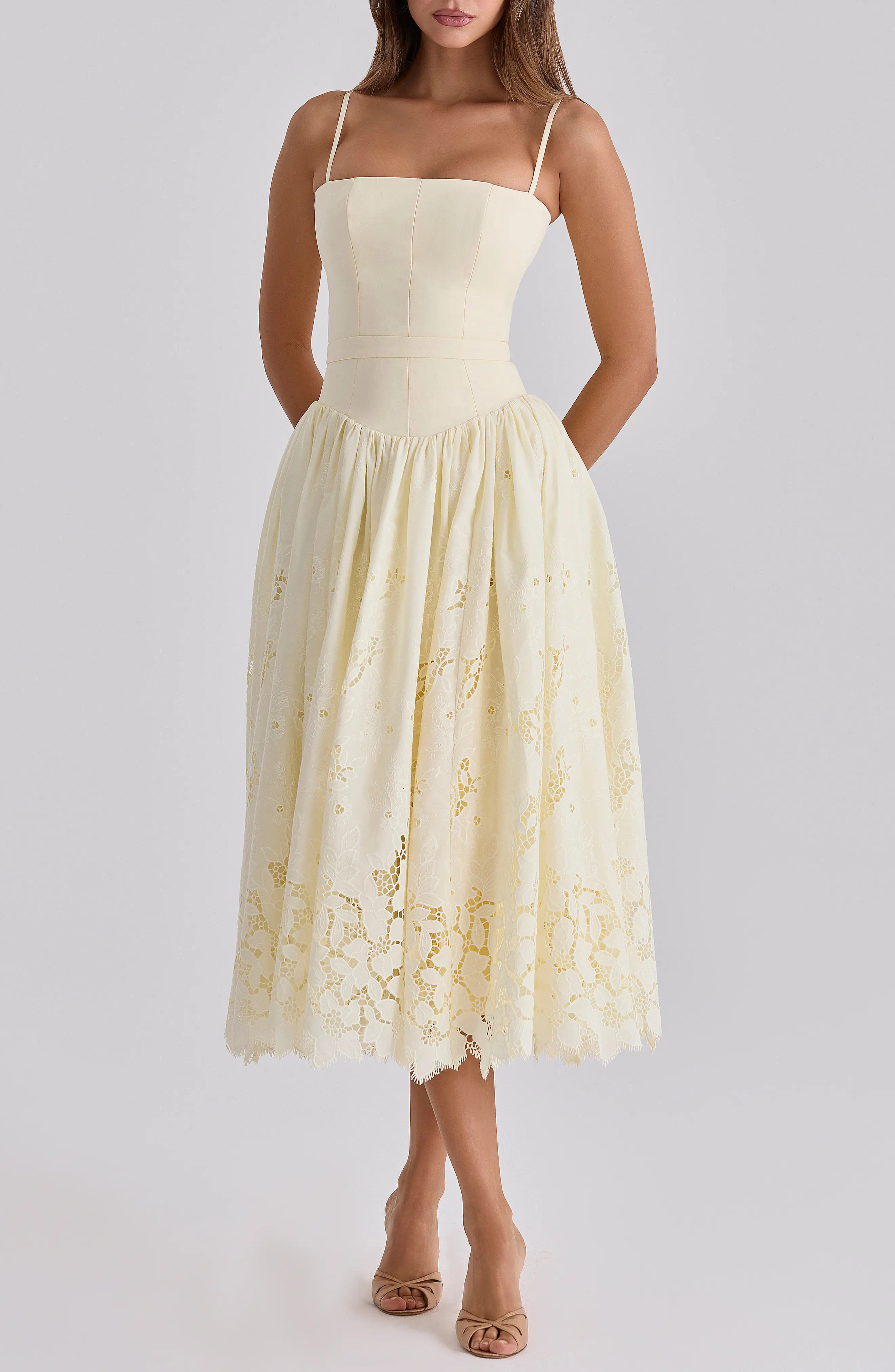 Ysabella Lace Skirt Stretch Cotton Cocktail Dress (Women) | Nordstrom | Nordstrom