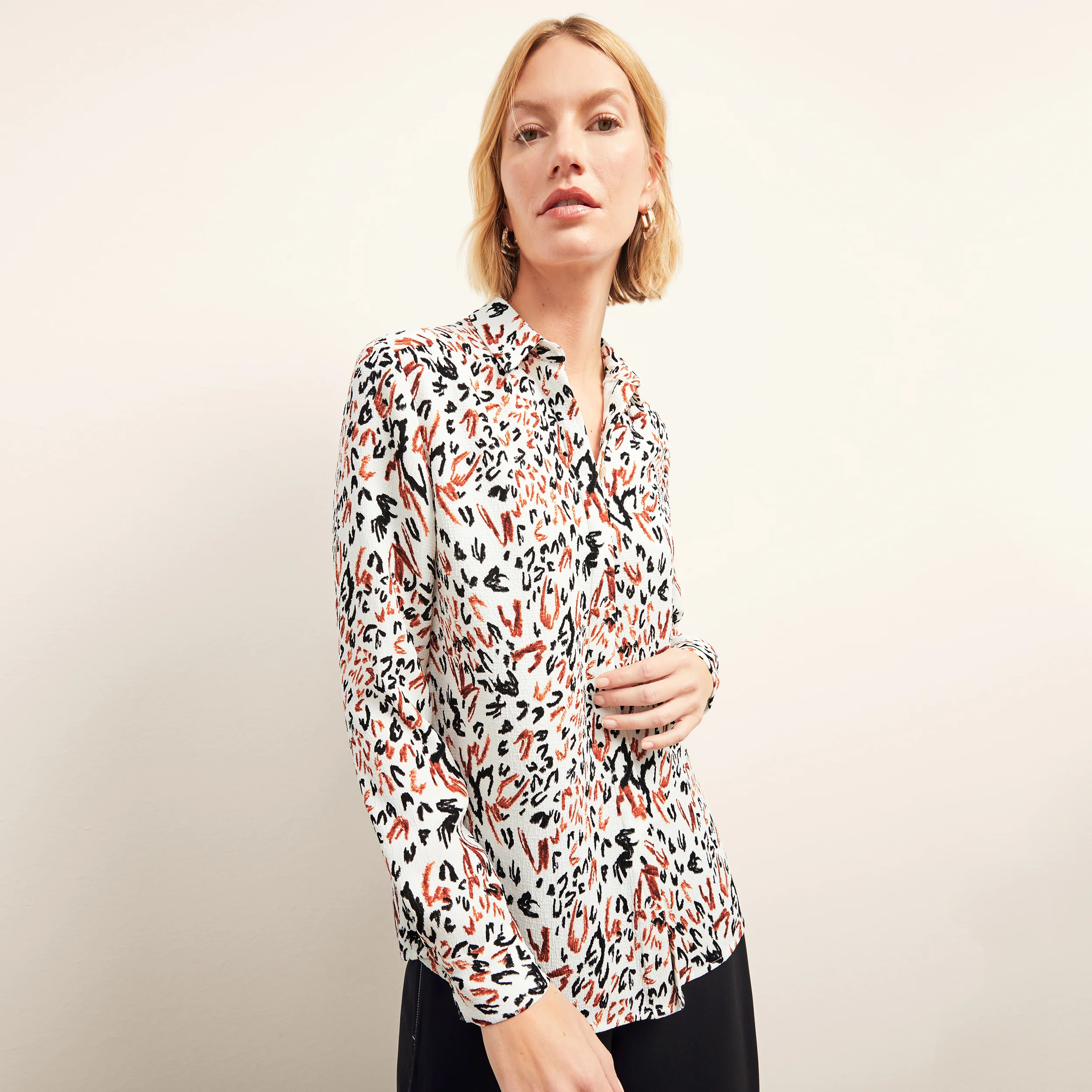 Lagarde Shirt - Pebble Crepe :: Leopard Sketch | MM LaFleur