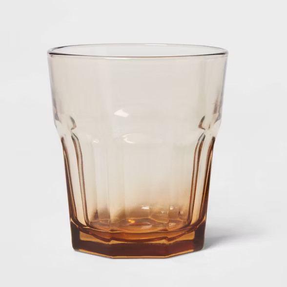 12oz Glass Tremont Short Faceted Tumbler Brown - Threshold™ | Target