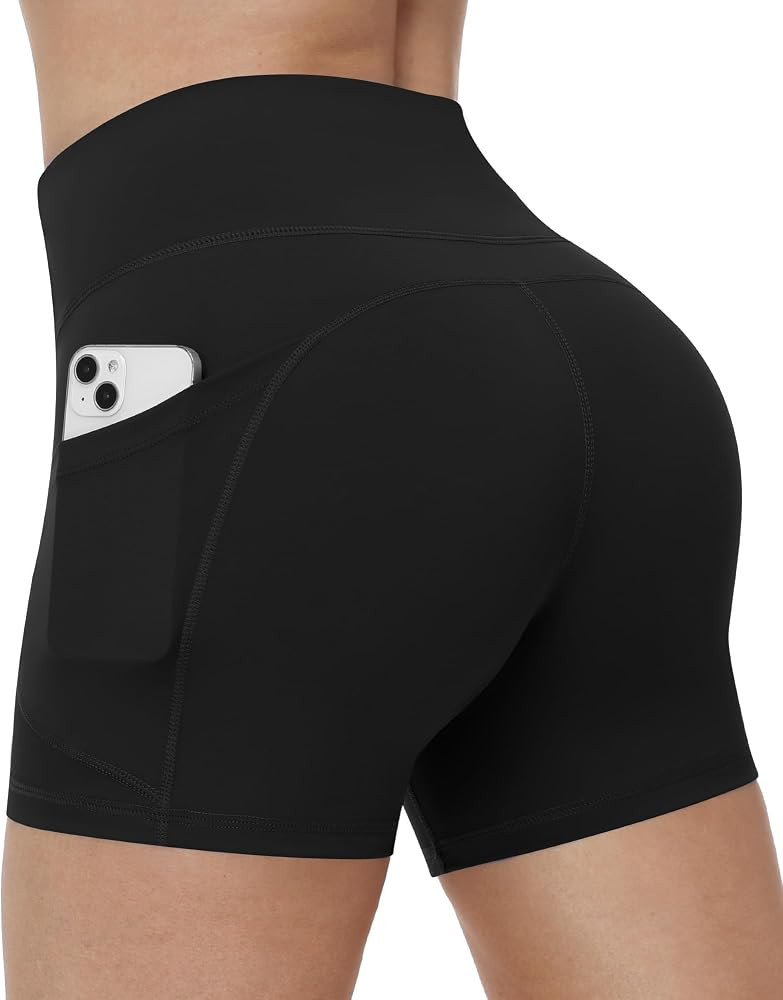 Runhit Women's Biker Shorts No Front Seam 4"/6"/8" High Waist Tummy Control Workout Yoga Gym Runn... | Amazon (US)