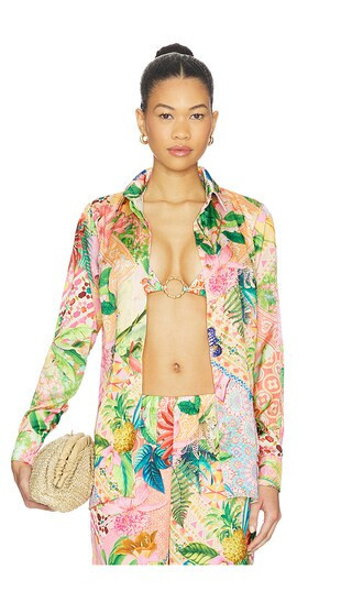 Luli Fama Blouse in Pink,Green. - size M | Revolve Clothing (Global)