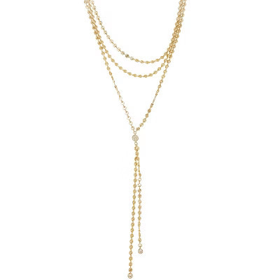 Royal Layered 18k Gold Plated Chain Lariat Necklace - Ettika | Target