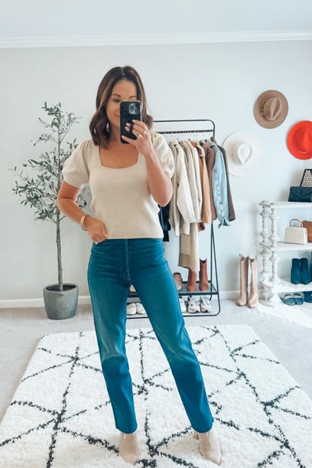 Favorite straight leg high rise jeans 

#LTKstyletip #LTKworkwear #LTKSeasonal