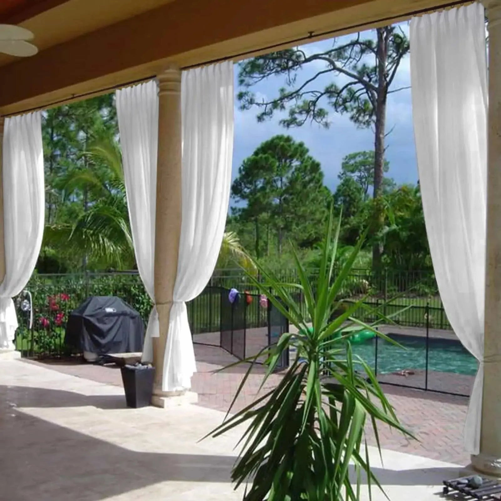 Scandina Solid Voile Sheer Curtain Pleated | TWOPAGES