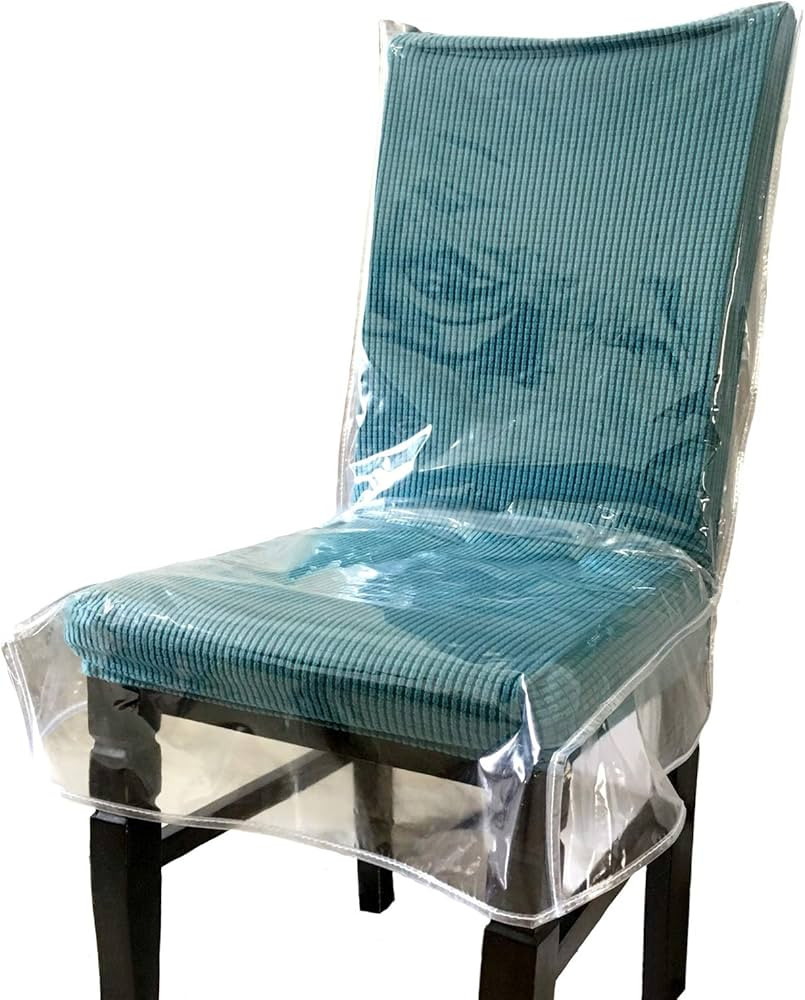 Swanna Plastic Dining Chair Covers with Backrests, PVC Clear Chair Seat Cover, Waterproof Kitchen... | Amazon (US)