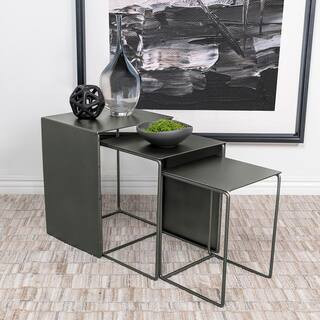 Coaster Imez 16 in. Grey Metal Rectangle Metal Nesting End Table (3-Piece) 930250 - The Home Depo... | The Home Depot