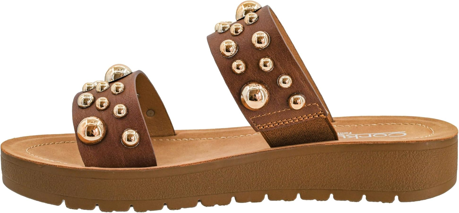 Corkys Footwear Womens Bad Romance Sandals - Featuring Dome Embellished Straps, And An Easy Slip-... | Amazon (US)