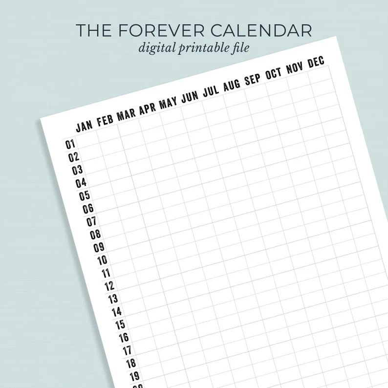 Digital Download  the Forever Wall Calendar - Etsy | Etsy (US)