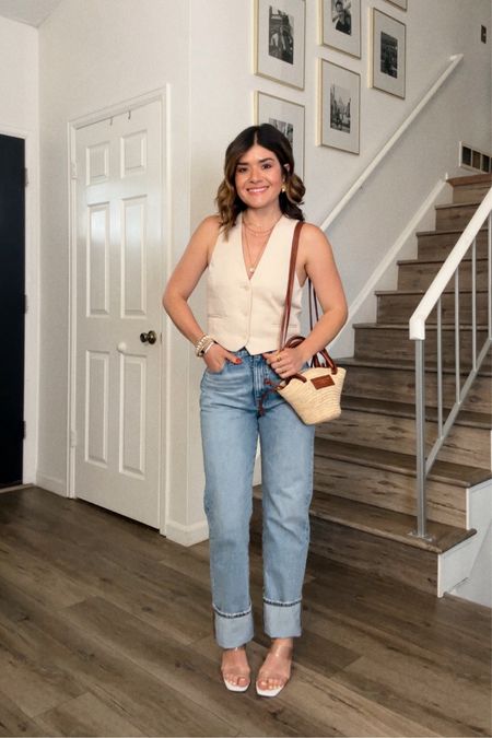 Loving these 90’s straight leg jeans via Madewell. They run tts and are available in more washes! 
Vest is sold out. Linked similar ones via Madewell.
Jeans size 25

#LTKfindsunder100 #LTKsalealert #LTKSeasonal