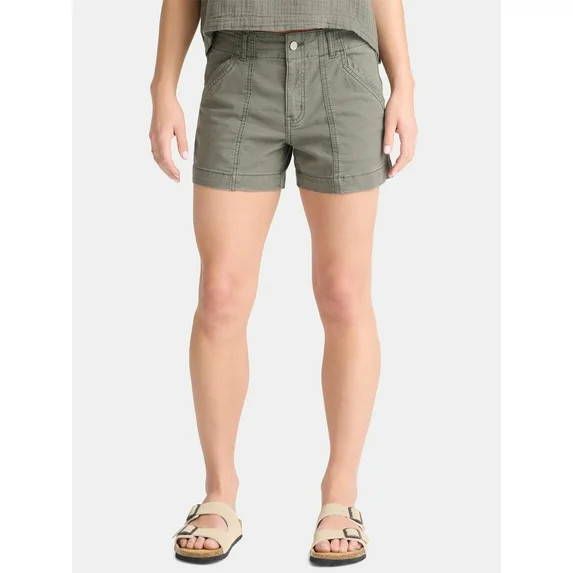 Time and Tru Women's and Women’s Plus High Rise Utility Shorts, Sizes 0-22 | Walmart (US)
