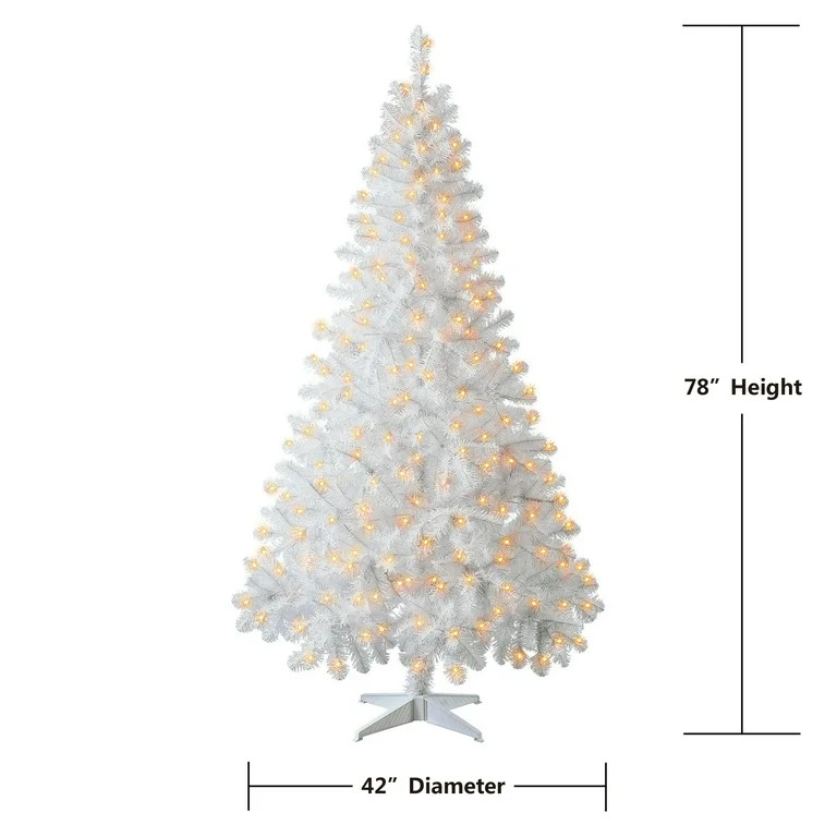 Holiday Time Prelit 300 Clear Incandescent Lights, Madison Pine White Artificial Christmas Tree, ... | Walmart (US)