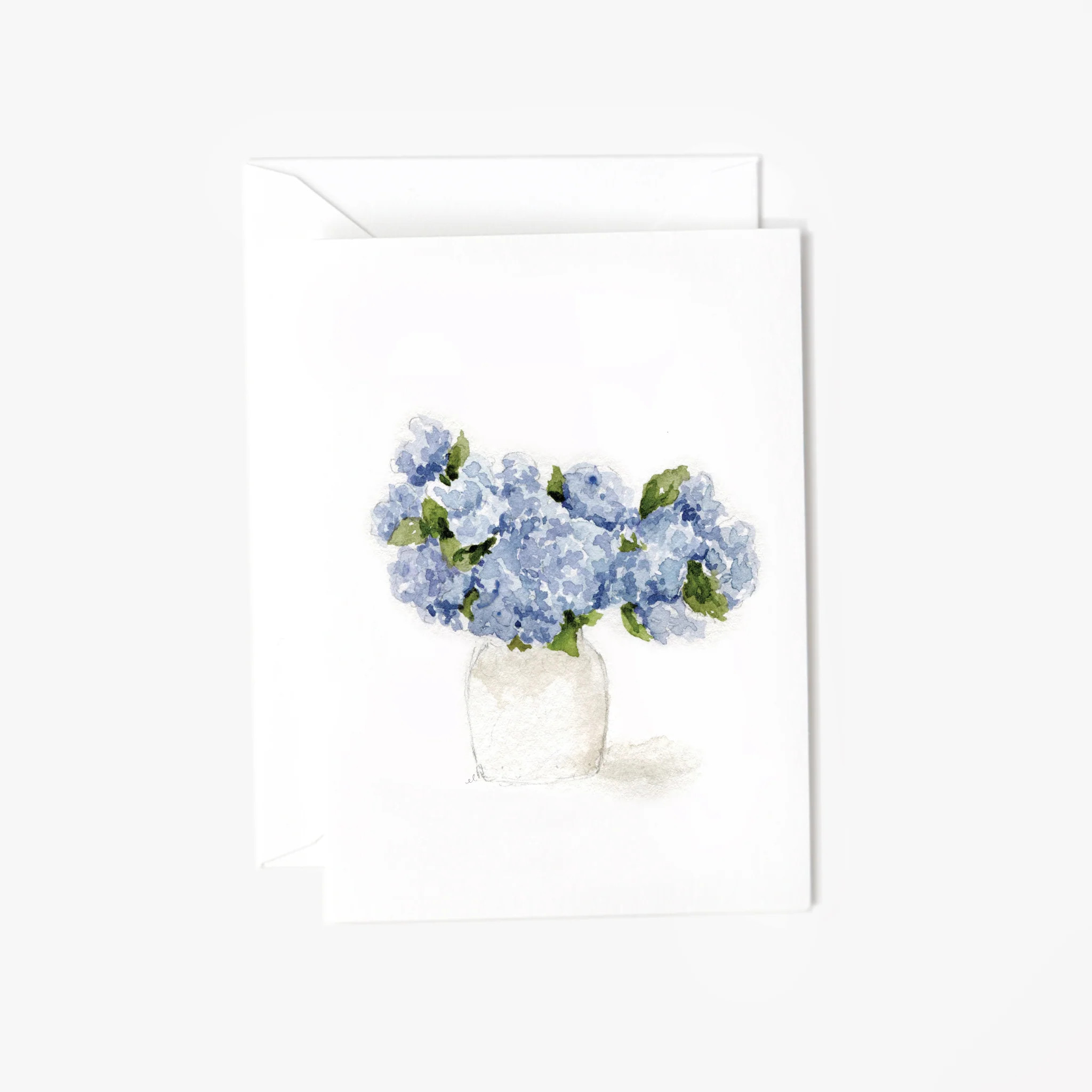 blue hydrangeas mini enclosure notecard | Emily Lex Studio