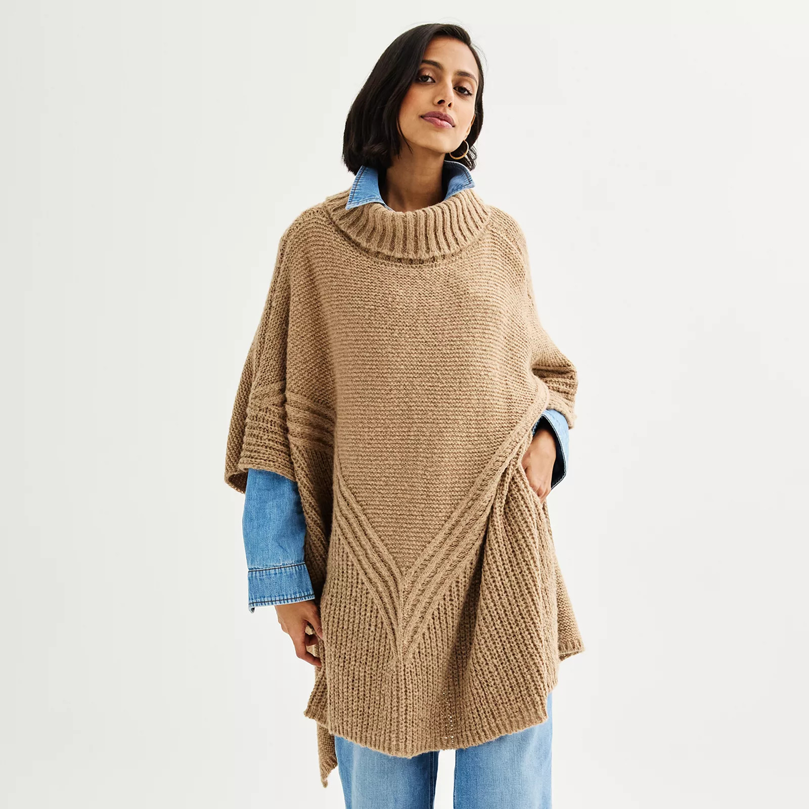Women's Sonoma Goods For Life® Cowl Neck Tunic Poncho | Kohl's