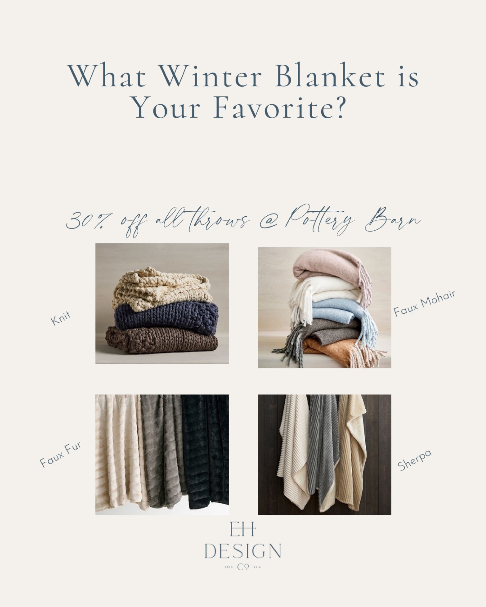 Throw blanket sale at Pottery Barn 

#LTKHoliday #LTKSeasonal #LTKGiftGuide