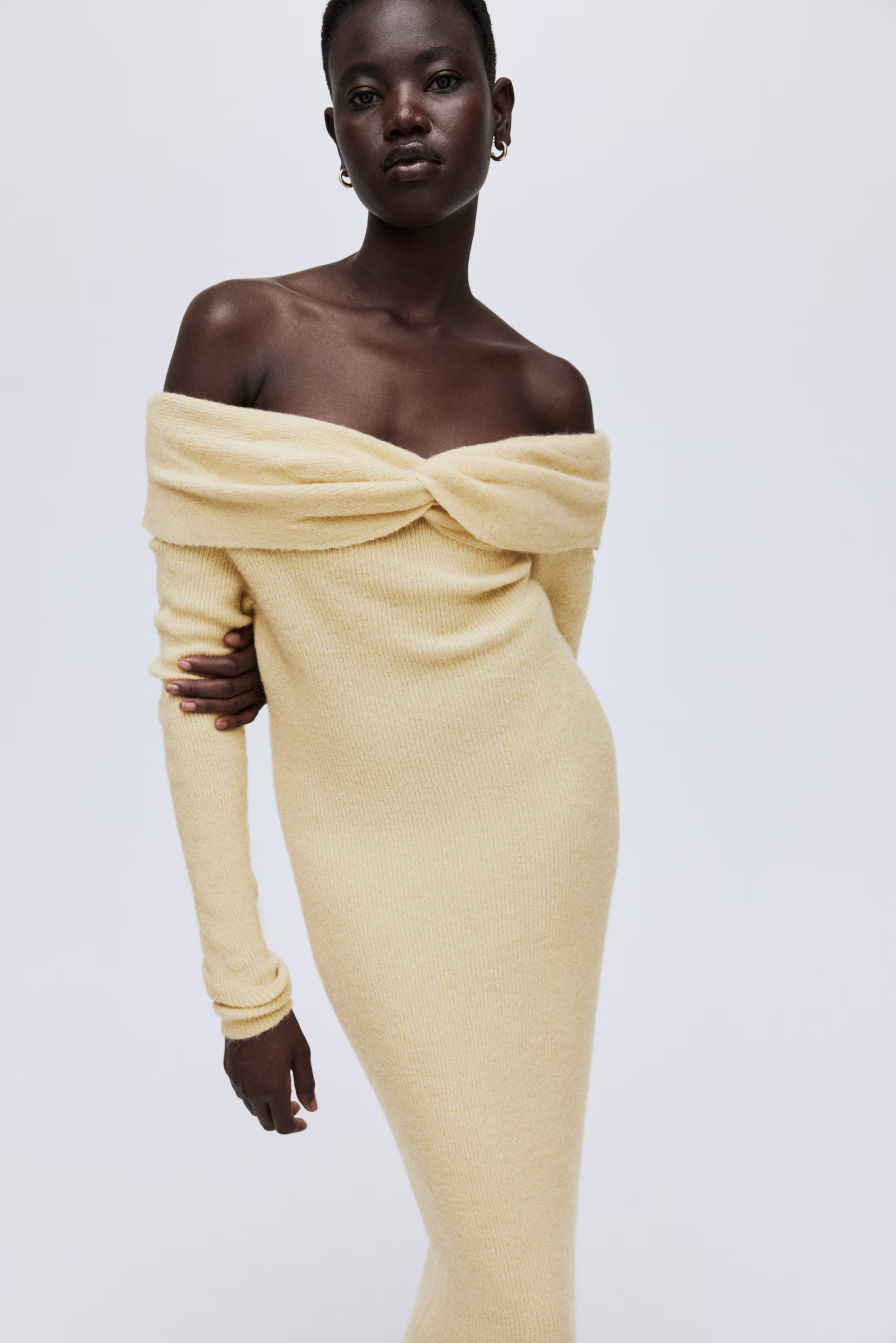 Fine-Knit Off-the-Shoulder Dress | H&M (US + CA)