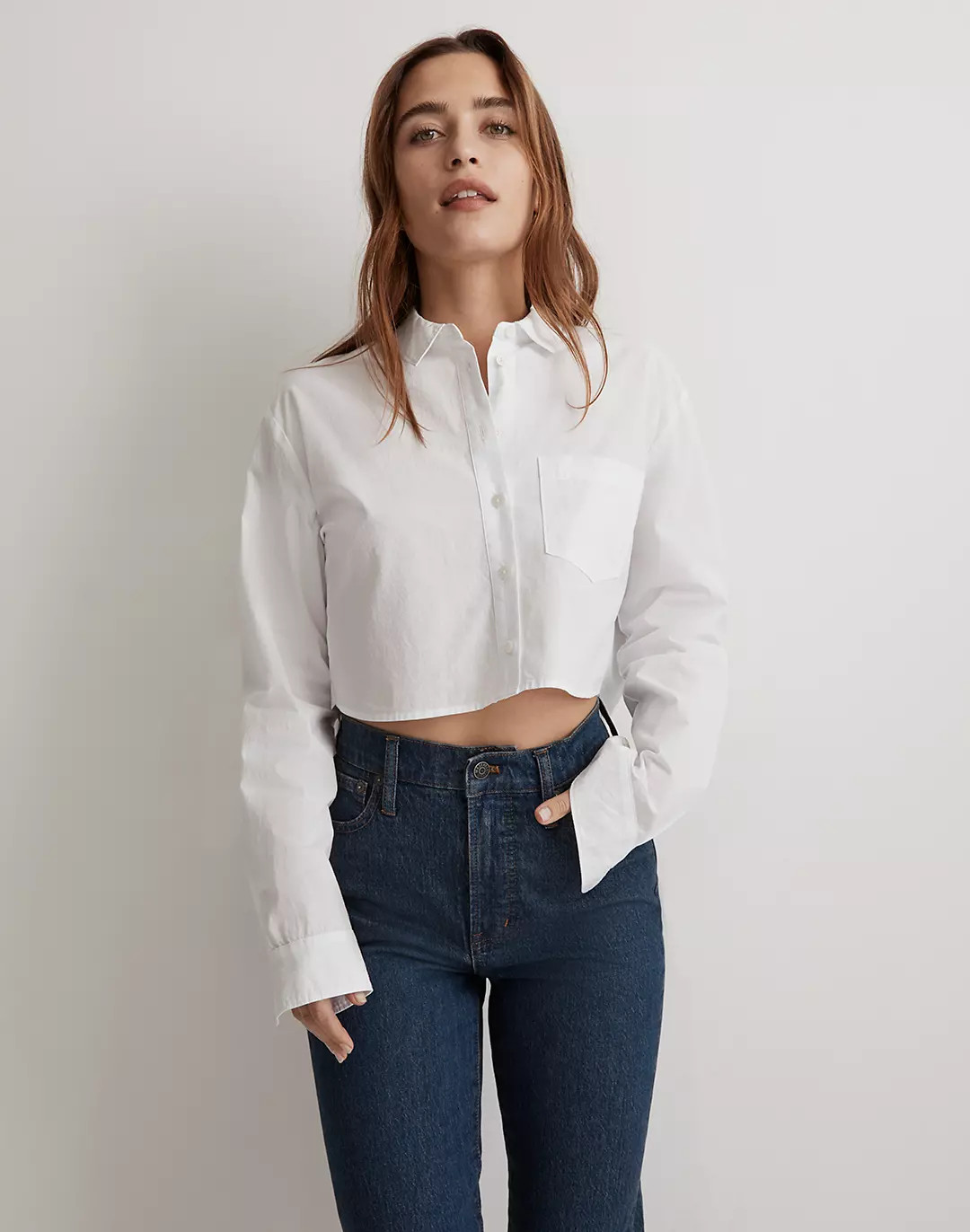 Poplin Oversized Supercrop Ex-Boyfriend Shirt | Madewell