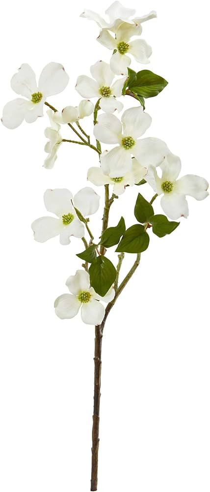 Nearly Natural 26-in. Dogwood Artificial (Set of 12) Silk Flowers White | Amazon (US)