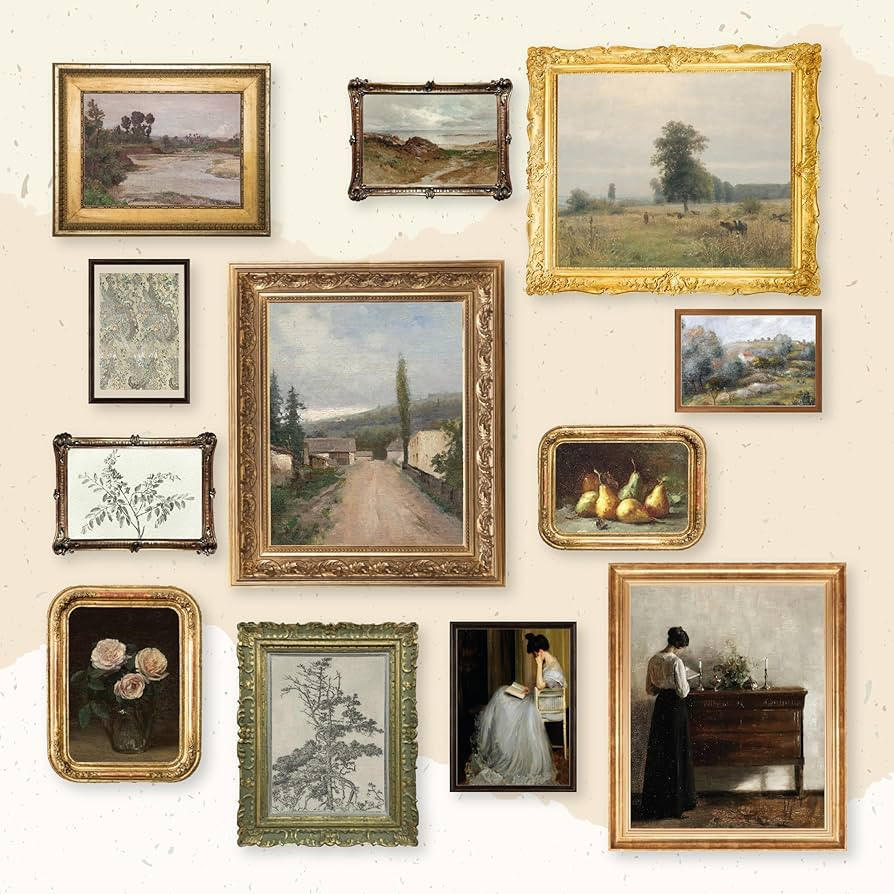97 Decor Vintage Wall Art Prints - French Antique Decor, Vintage Pictures Wall Decor, Moody Galle... | Amazon (US)